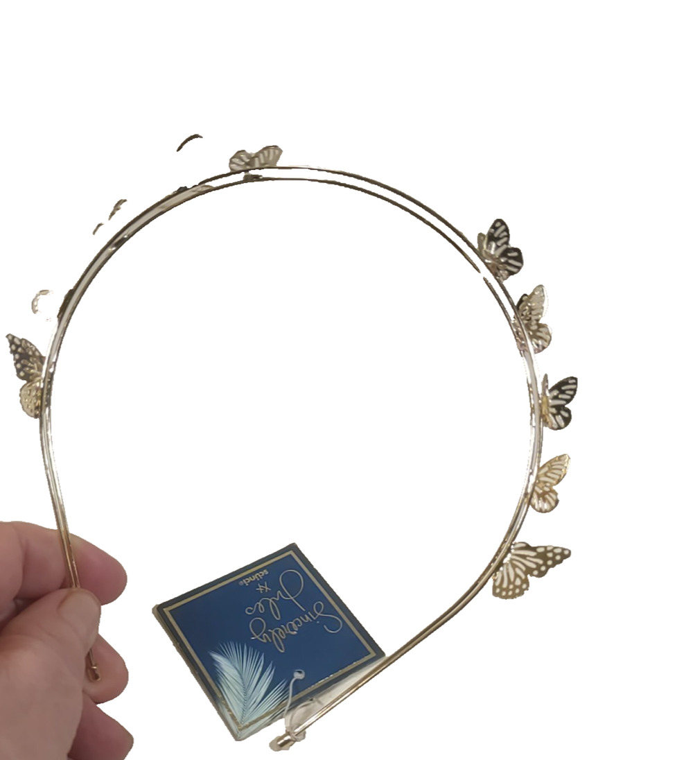 Sincerely Jules Fun Childs Tiara Gold Tone Butterfly